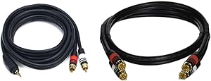 Monoprice 6ft 3.5mm to 2RCA Cable & 3ft Premium Audio Cable