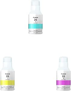Canon GI-26 C/Y/M Ink Bottles GX7020 GX6020 Supertank