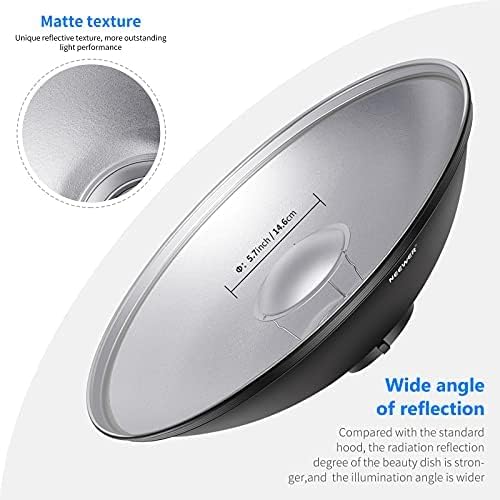 Neewer 10092757 21.6" Beauty Dish Bowens Mount Reflector - Honeycomb Grid & Diffuser