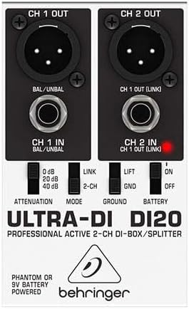 Behringer DI20 Ultra-DI Professional Active 2-Channel DI-Box
