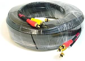 Monoprice 50FT Triple RCA Stereo Video Composite Cable RG59U