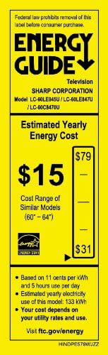 Sharp LC-60LE847U 60-Inch 3D LED Internet TV (Old)