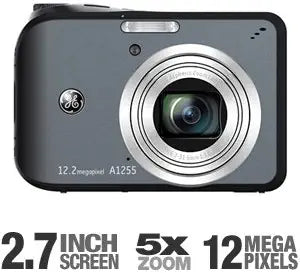GE A1255-BK Digital Camera 12MP 5x Zoom — main product image