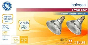 GE 80PARH1100F30 Halogen PAR38 Flood Light Bulb 2-Pack