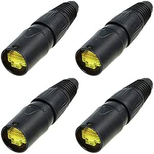 Neutrik NE8MX-B-1 Ethercon RJ45 Cable Connector 4-Pack