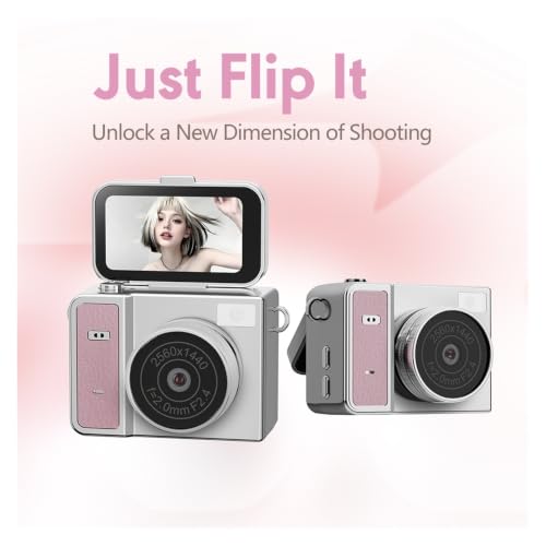 NKVADZBSFEP 2K Retro Thumb Keychain Camera with Flip Screen — main product image