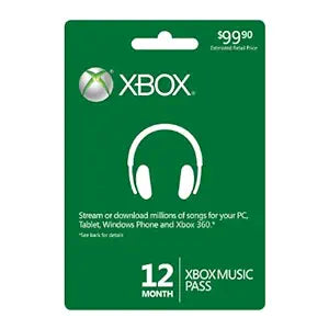 Microsoft Xbox Music Pass 12 Month Digital Code