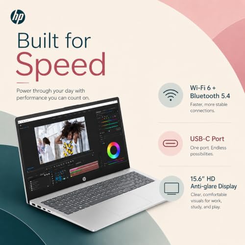 HP Ultrabook 16GB Intel N100 Everyday Laptop, Silver — main product image