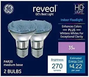GE Reveal 35-Watt Halogen PAR20 Flood Light Bulbs - 12 Pack
