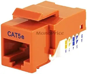 Monoprice 105621 Cat5E RJ45 Toolless Keystone Jack - Orange — main product image