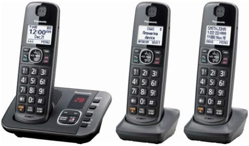 Panasonic KX-TGE633M DECT 6.0 3-Handset Cordless Phone (Renewed)