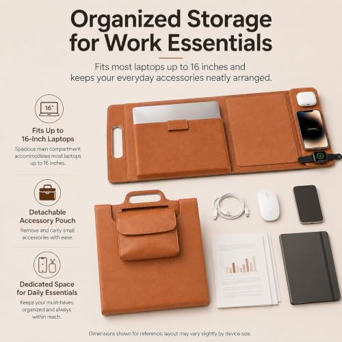 Yaslayp Wireless Charging Laptop Bag with Fold-Out Workstation — main product image