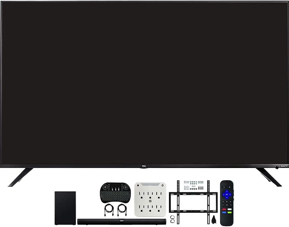 TCL 65R617 65-Inch 4K Roku Smart TV Bundle