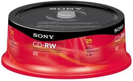 Sony 25CDRW700LS/T 4X CD-RW Discs 25-Pack