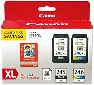 Canon 8278B005 PG-245XL/CL-246XL Ink & Paper Combo