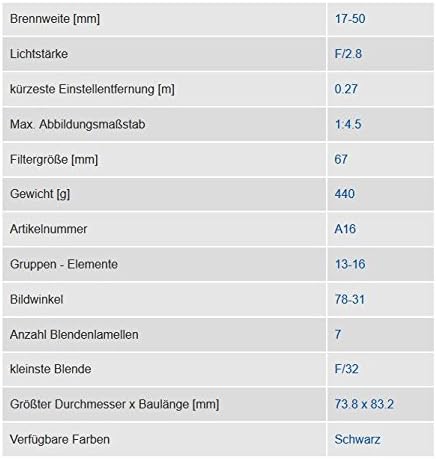 Tamron A16P 17-50mm f/2.8 Pentax Lens