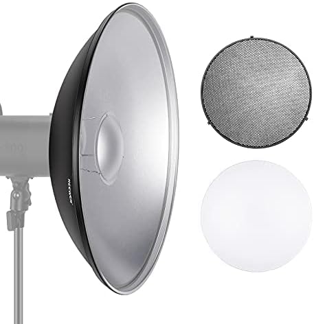 Neewer 10092757 21.6" Beauty Dish Bowens Mount Reflector - Honeycomb Grid & Diffuser