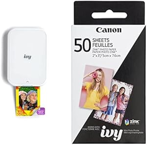 Canon Ivy 2 Mini Photo Printer ZINK Paper Bundle