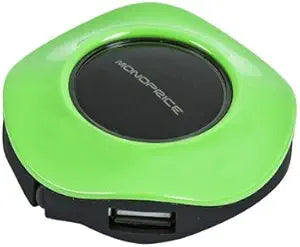 Monoprice 110064 USB 2.0 Mini Travel Hub: Green, Portable — main product image