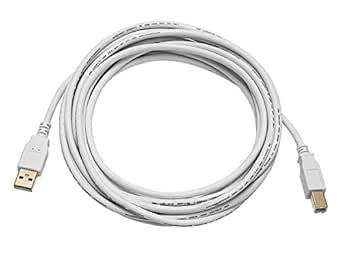 Monoprice 108617 10ft USB 2.0 A to B Gold Cable - White