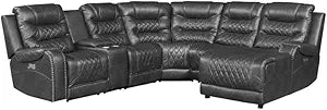 Lexicon Putnam 6PC Power Reclining Sectional with Right Chaise