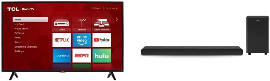TCL 40S325 40-Inch Roku TV with Alto 8 Plus Sound Bar