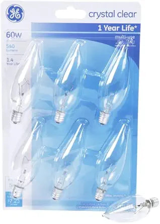 GE 42966 Classic 60W Dimmable Incandescent Light Bulb 6-Pack
