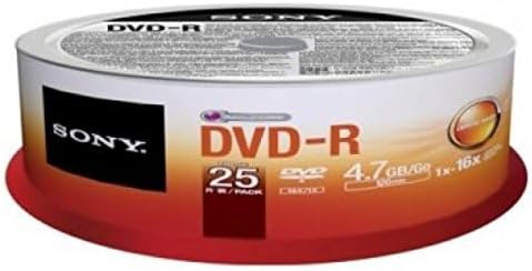 Sony 25DMR47SP 16x DVD-R 4.7GB Recordable Media - 25 Pack