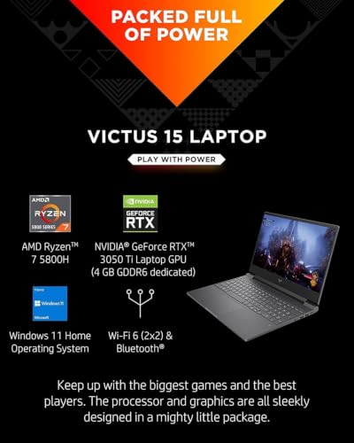 HP Victus 15 Ryzen 7 RTX 3050 Ti Gaming Laptop (Renewed) — main product image