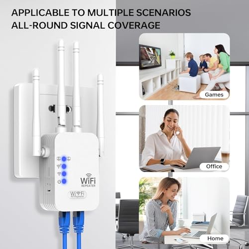 Aodcaopul 2.4GHz WiFi Range Extender and Signal Booster — main product image