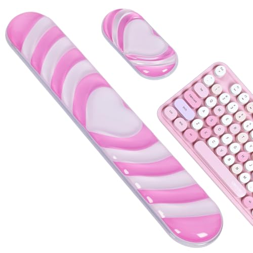L-SPOUTTO Pink Gel Wrist Rest Set for Keyboard and Mouse — main product image