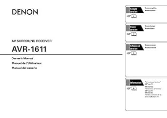 Misc AVR-1611 Receiver Amplifier Instruction Manual Reprint — main product image