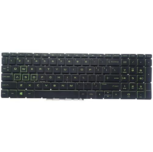 HP Pavilion 15-CX Green Backlit Replacement Keyboard Palmrest — main product image
