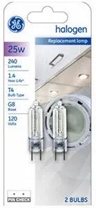 GE 97664 25W T4 Halogen Bulb 2-Pack