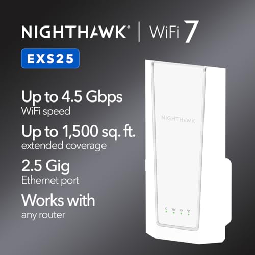 NETGEAR EXS25 WiFi 7 BE4500 Dual-Band Range Extender — main product image