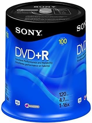 Sony FBA_DVD+R Printable 4.7GB Recordable DVDs 100-Pack