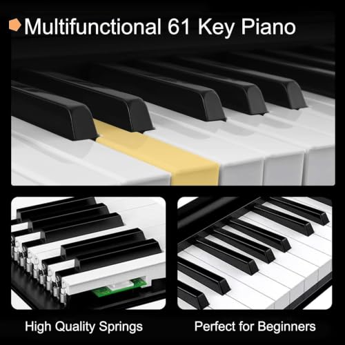 MIZAYI 61-Key Beginner Digital Piano with Microphone — main product image