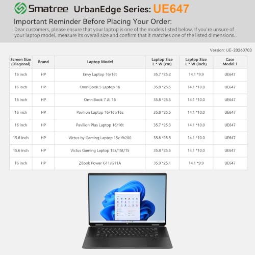 Smatree UrbanEdge Protective Case for 16-inch HP ZBook Power G11 — main product image