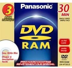 Panasonic LM-AF30U3 8CM DVD-RAM - Rewritable for Camcorders (3-Pack)