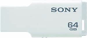 Sony USM64GM/W 64GB Flash Drive - USB 2.0 MicroVault