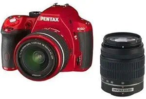 Pentax K502LENSREDBUN 16MP DSLR Camera Two Lens Kit
