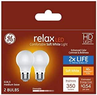 GE 41562 Relax 40W Equivalent Dimmable LED 2-Pack