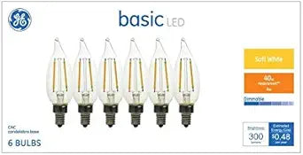 GE 40-Watt Dimmable LED Candle Light Bulb 6-Pack — main product image