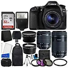 Canon 80D DSLR Camera 18-55mm & 55-250mm Lens Bundle