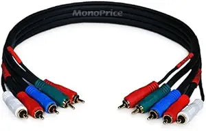 Monoprice 105355 1.5ft 5-RCA Component Video/Audio Cable 2-Pack