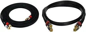 Monoprice Premium Two-Channel Audio Cable 12ft & 3ft RCA Plug