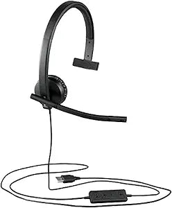 Logitech H570e Wired Mono Headset with Noise-Canceling Mic