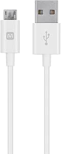 Monoprice 113920 USB-A to Micro B Cable 0.5ft White — main product image