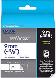 Epson LC-3WLN9 3/8" Blue on White Label Tape