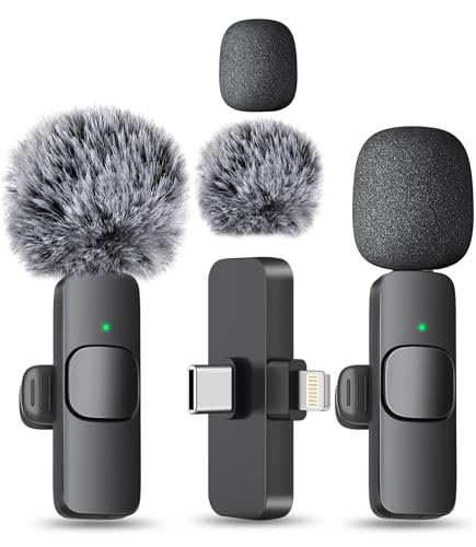 MAYBESTA Wireless Mini Microphone for iPhone, Android Phone - Lavalier Lapel Mic for Audio Video Recording - Clip on Content Creator Microphones for YouTube Tiktok Podcast Vlogging — main product image